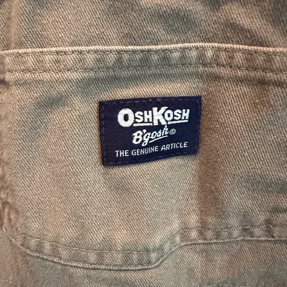 90's OshKosh B'gosh Boys Overalls Vestbak Size 4T Khaki Denim Chino